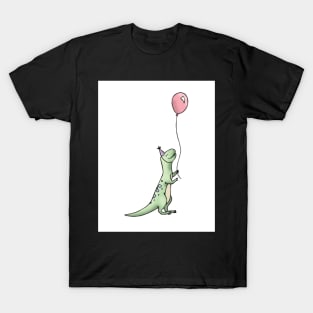 Dinosaur with Balloon - Happy Birthday T-Shirt